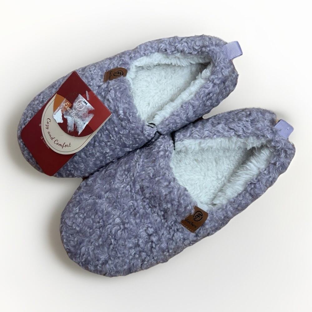NEW EverFoams Women’s Slippers Size 5-6 Purple Memory Foam Lightweight Soft